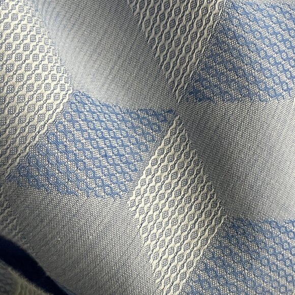 Men's Etro 100% Cotton Dress shirt White Blue 3D Squares-Sz. 44-XL - Picture 7 of 12